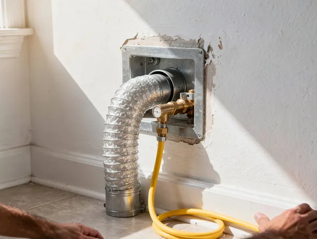 Killingly Dryer Vent Cleaning certified technician performing specialized gas dryer vent cleaning in Killingly